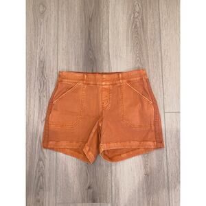 Spanx Twill Stretch Shorts   Orange 20318R 5" Pull-On medium